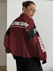 SpeedFlare Racing Fleece Bomber Jacket – Maroon