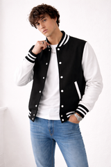 Black & White Varsity Jacket – Unisex | Apidote Pakistan