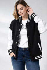 Black & White Varsity Jacket – Unisex | Apidote Pakistan