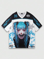 🔥 Power Play Anime Oversized Jersey Tee