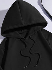 Unisex Plain Black Hoodie