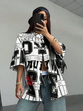 Urban Letter Print Black Shirt