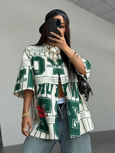 Urban Letter Print Green Shirt