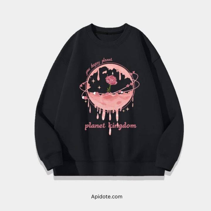 🌟 SEZO Pink Planet Sweat Shirt🌍👕