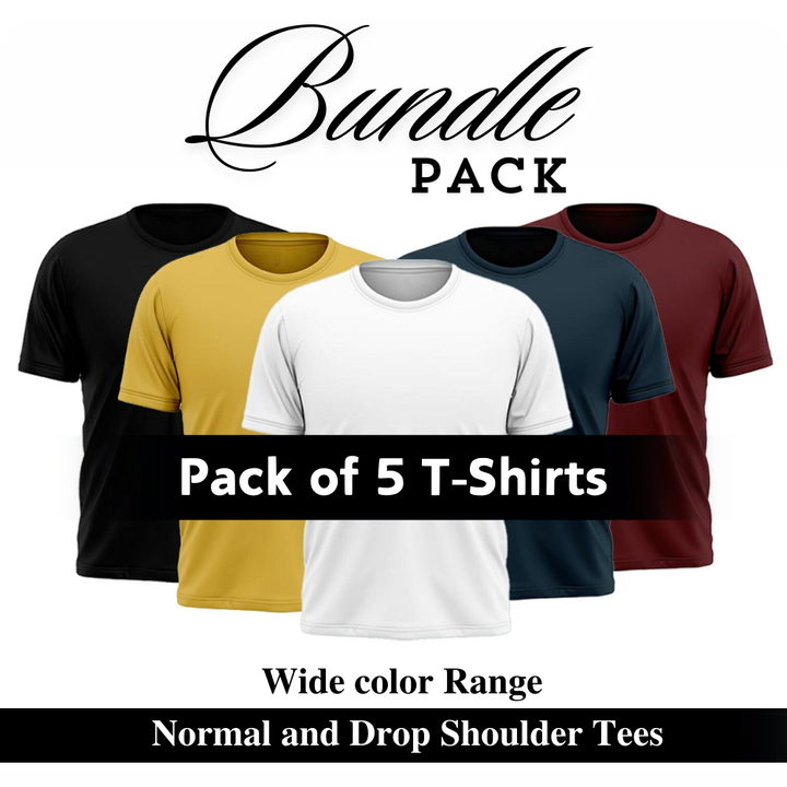 5 Plain T-Shirt Pack – Best Value!