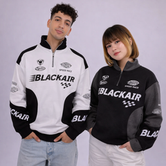 Blackair Printed Half Zipper Shirt
