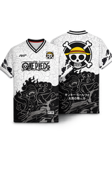 Black & White Monkey D. Luffy Anime Jersey – One Piece