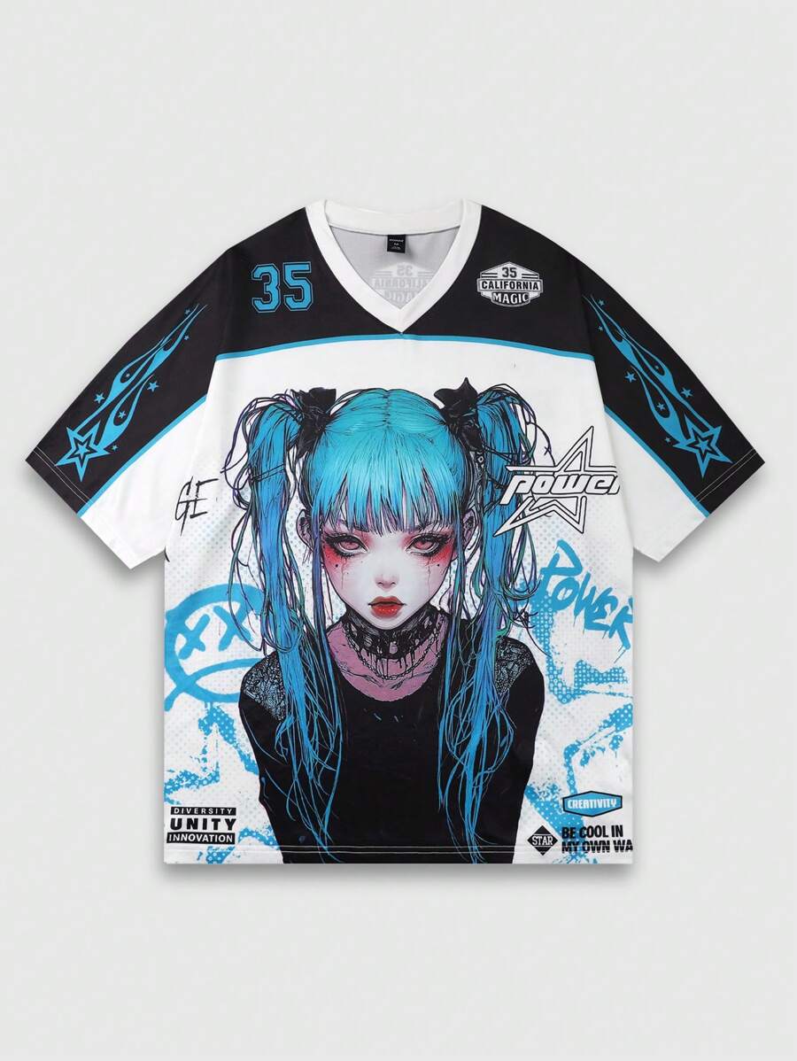 🔥 Power Play Anime Oversized Jersey Tee