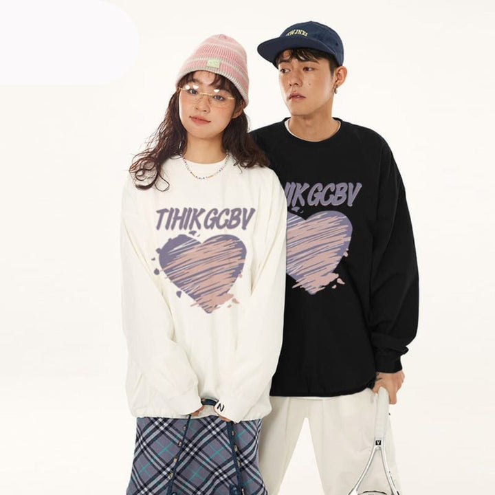 TIHIK-GCBV Printed Couple Sweat Shirt💜 { Pack Of 2 }