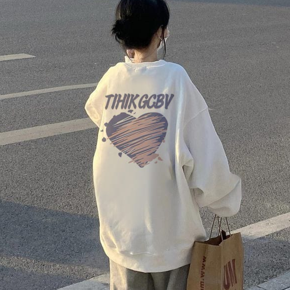 TIHIK-GCBV Lovely Heart Printed Sweatshirt💜