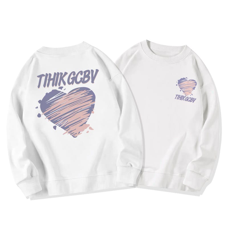 TIHIK-GCBV Lovely Heart Printed Sweatshirt💜