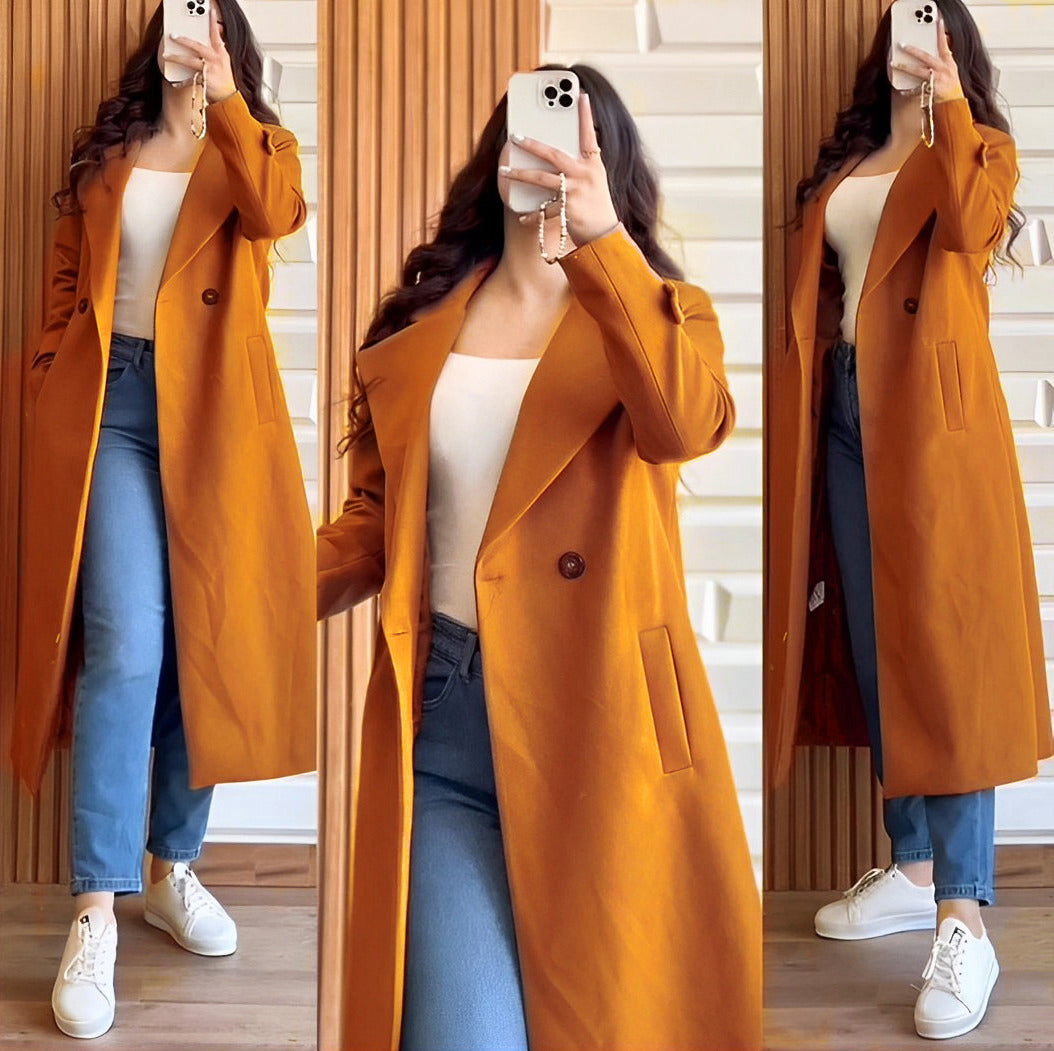 Women's Winter Double Fleece Long Coat