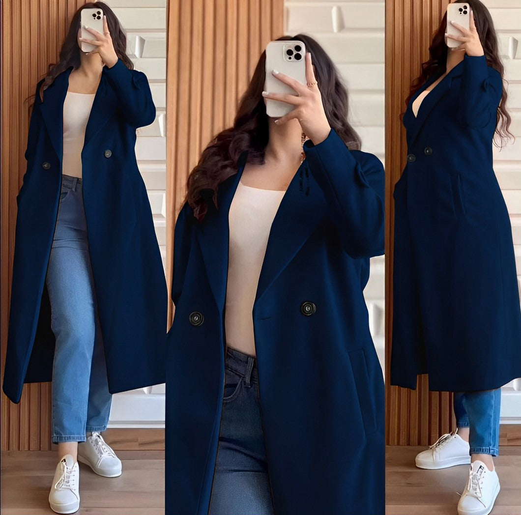 Women's Winter Double Fleece Long Coat