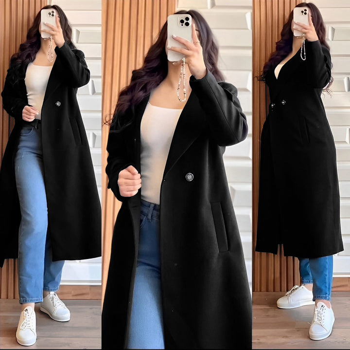 Women's Winter Double Fleece Long Coat