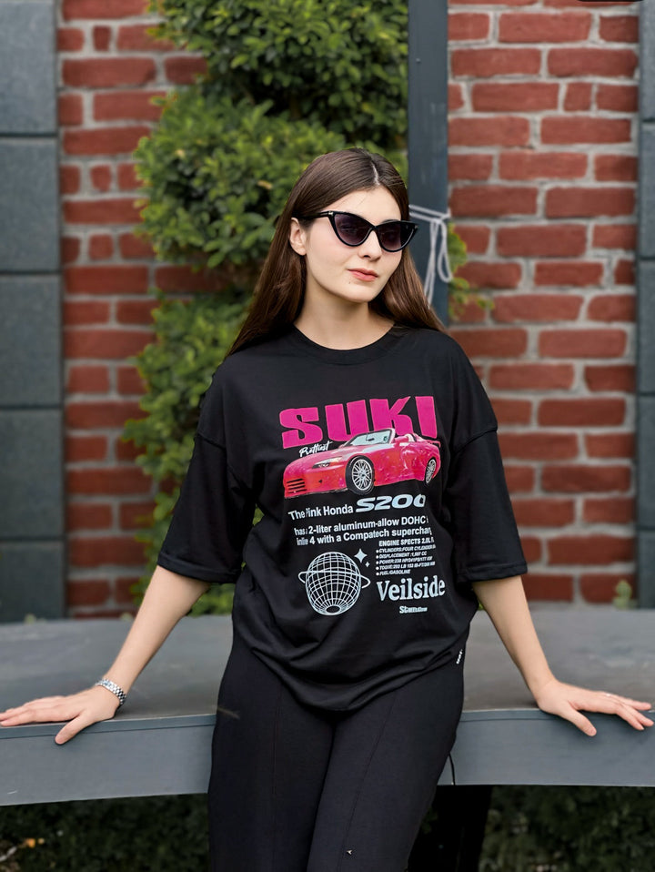 Suki's Pink Honda 2000 Tee 🌸🚗✨ Front