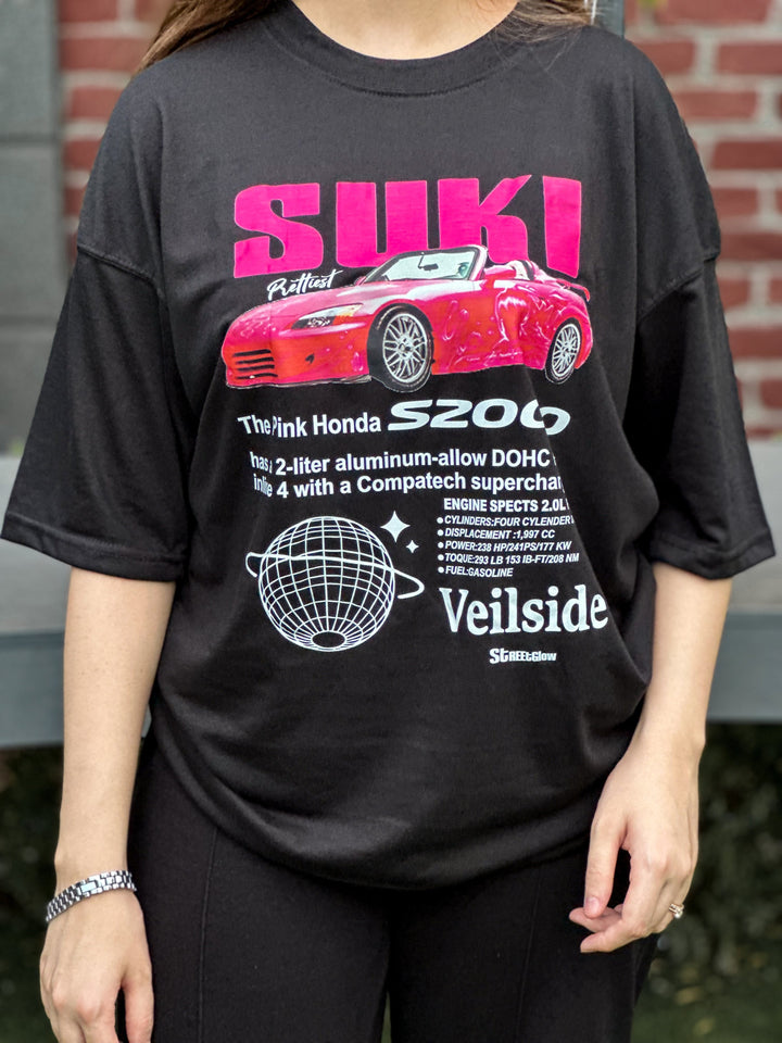 Suki's Pink Honda 2000 Tee 🌸🚗✨ Front